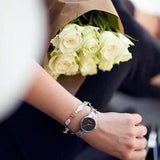 Calvin Klein Snake Black Dial Silver Steel Strap Watch For Women - K6E23141