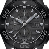 Tag Heuer Aquaracer Automatic Chronograph Special Edition Titanium Grey Dial Black Leather Strap Watch for Men - CAY218B.FC6370