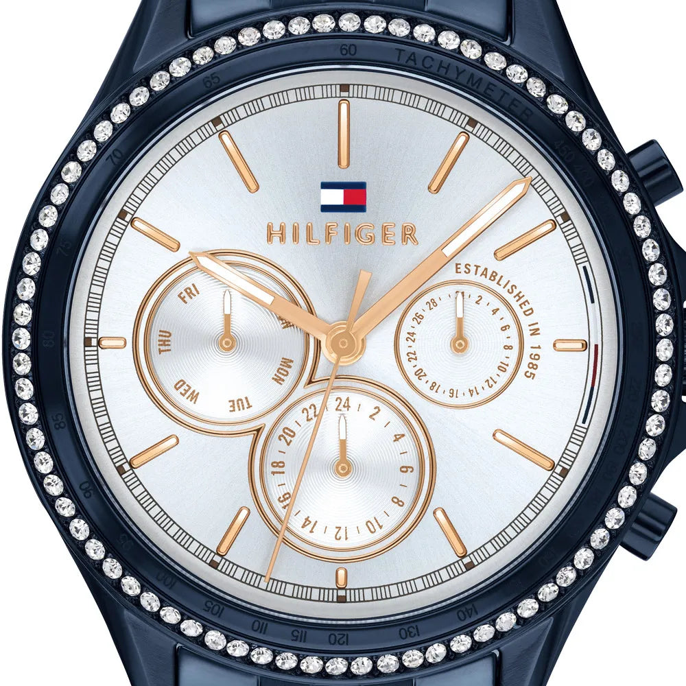 Tommy Hilfiger Ari Diamonds White Dial Blue Steel Strap Watch for Women - 1782003