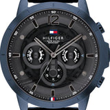 Tommy Hilfiger Luca Chronograph Grey Dial Blue Steel Strap Watch For Men - 1710493