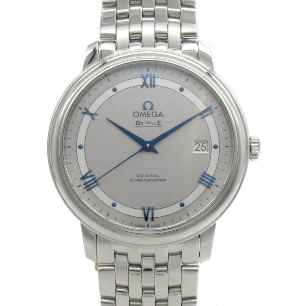 Omega De Ville Prestige Co-Axial Rhodium Silver Dial Silver Steel Strap Watch for Men - 424.10.40.20.02.001