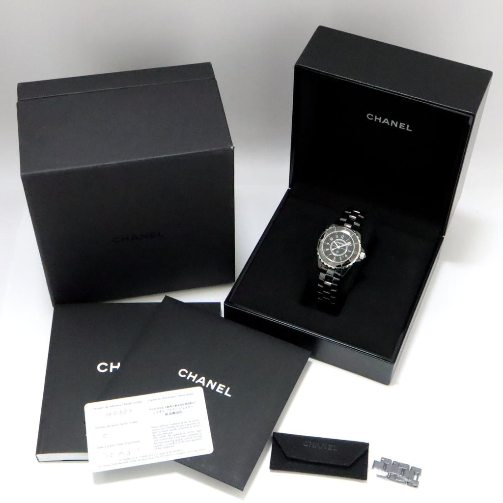Chanel J12 Quartz Ceramic Black Dial Black Steel Strap Watch for Women - J12 H0682
