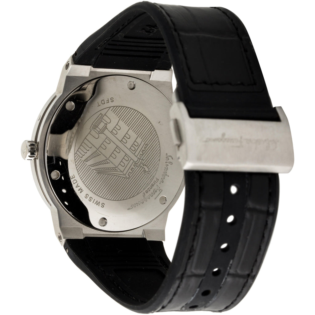 Salvatore Ferragamo F-80 Classic Black Dial Black Leather Strap  Watch for Men - SFDT00219