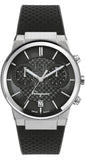 Salvatore Ferragamo Sapphire Chrono Black Dial Black Silicone Strap Watch for Men - SFME00121