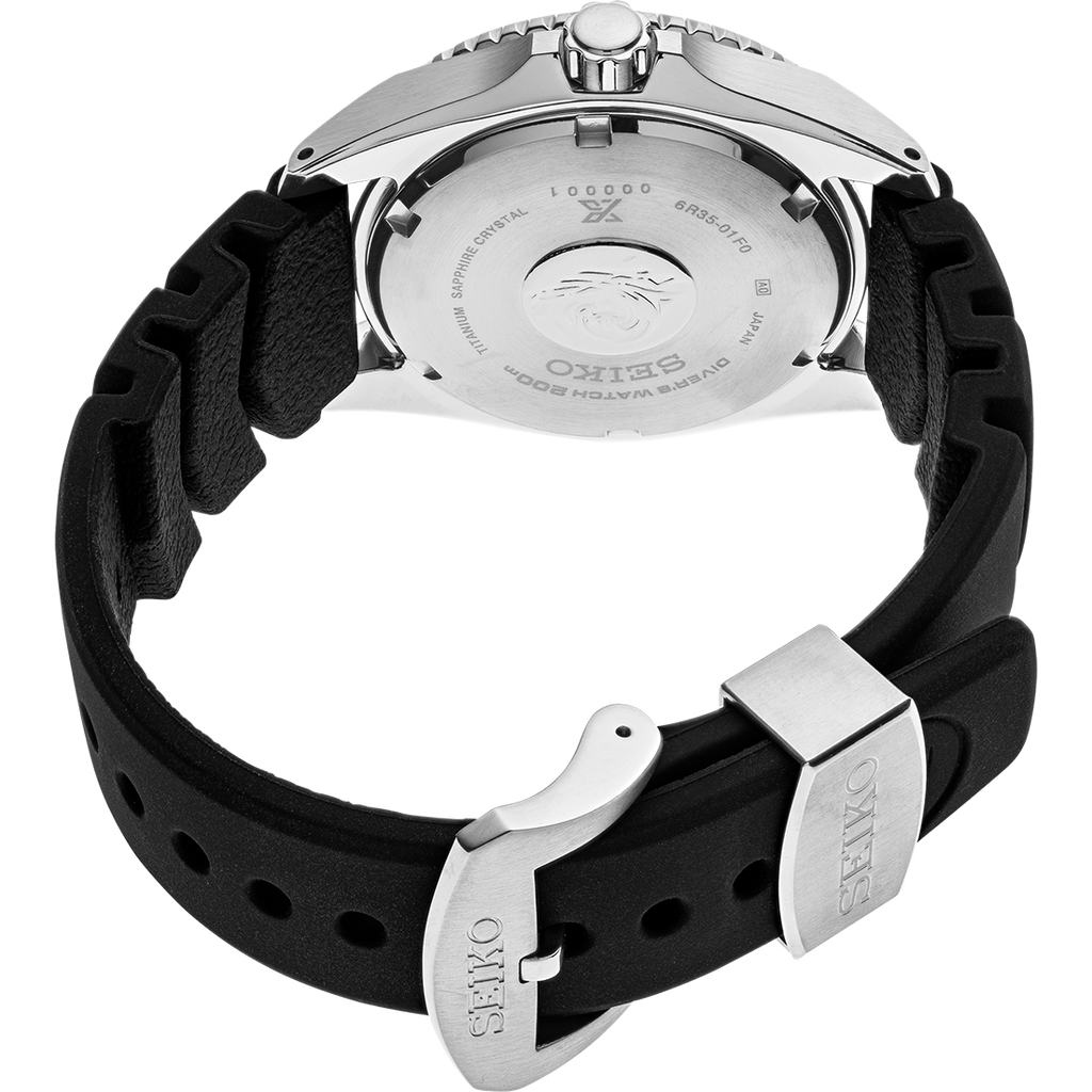 Seiko Shogun Prospex Titanium Divers Automatic White Dial Black Rubber Strap Watch For Men - SPB191J1