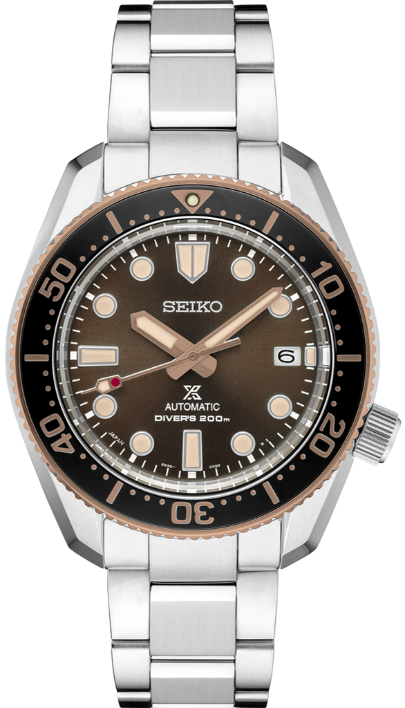 Seiko Prospex Sea Diver Automatic Brown Dial Silver Steel Strap Watch For Men - SPB240J1