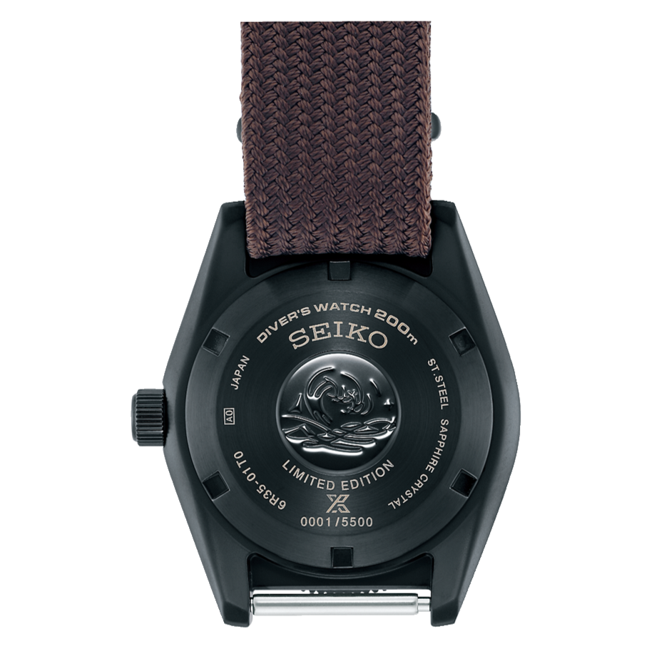 Seiko Prospex Black Series 1965 Limited Edition Black Dial Brown NATO Strap Watch For Men - SPB253J1