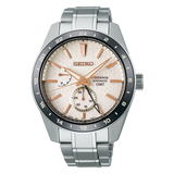 Seiko Presage Sharp Edged Series Automatic GMT Champagne Dial Silver Steel Strap Watch For Men - SPB273J1