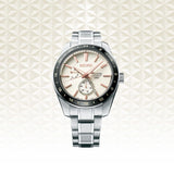 Seiko Presage Sharp Edged Series Automatic GMT Champagne Dial Silver Steel Strap Watch For Men - SPB273J1