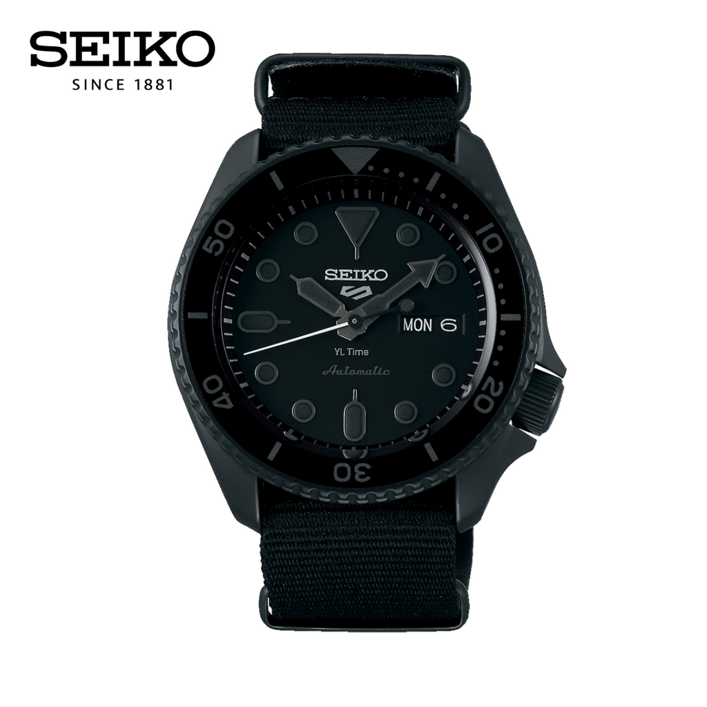 Seiko 5 Sports Automatic Black Dial Black NATO Strap Watch For Men - SRPD79K1