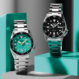 Seiko 5 Sports SKX Automatic Black Dial Silver Steel Strap Watch For Men - SRPK29K1