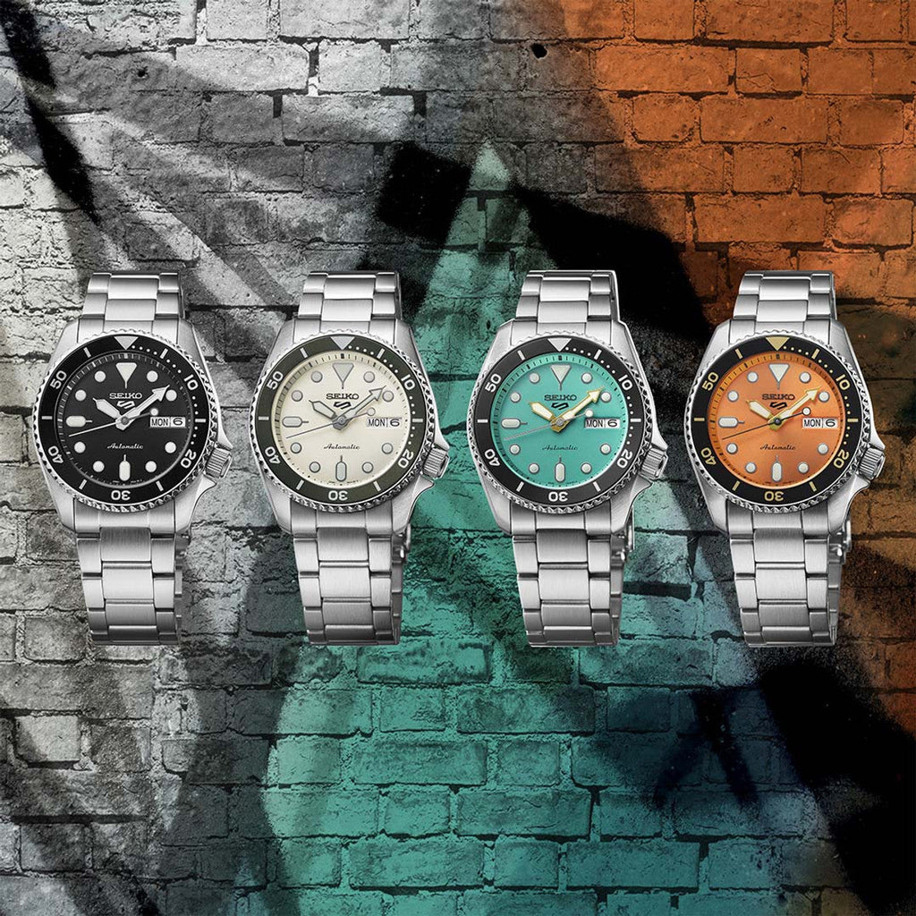 Seiko 5 Sports SKX Automatic Black Dial Silver Steel Strap Watch For Men - SRPK29K1