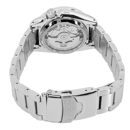 Seiko 5 Sports SKX Automatic Black Dial Silver Steel Strap Watch For Men - SRPK29K1