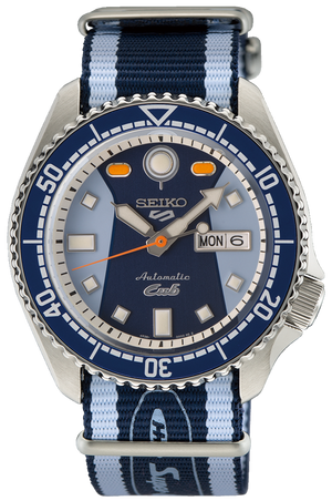 Seiko 5 Sports Honda Super Cub Limited Edition Blue Dial Two Tone NATO Strap Watch For Men - SRPK37K1