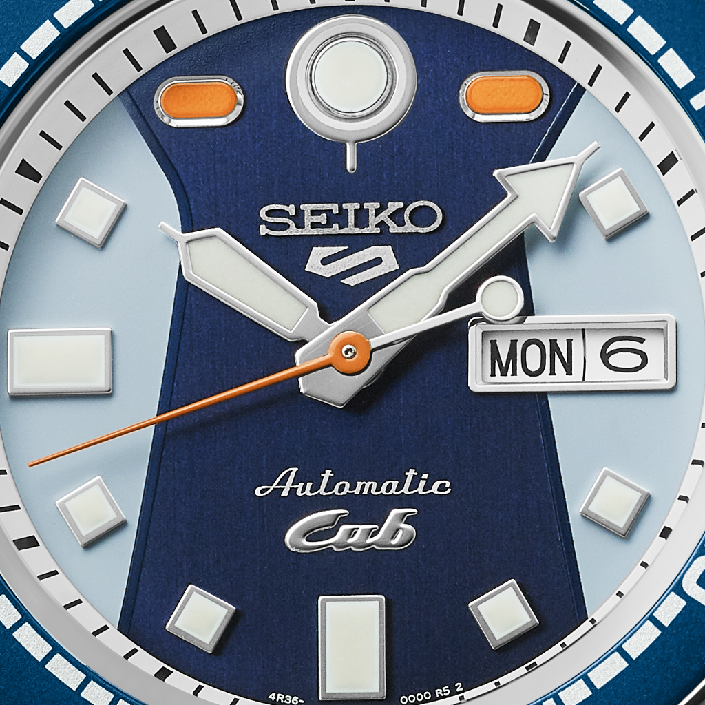 Seiko 5 Sports Honda Super Cub Limited Edition Blue Dial Two Tone NATO Strap Watch For Men - SRPK37K1