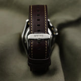 Seiko 5 Sports SKX GMT Automatic Mocha Black Dial Brown Leather Strap Watch For Men - SSK036K1