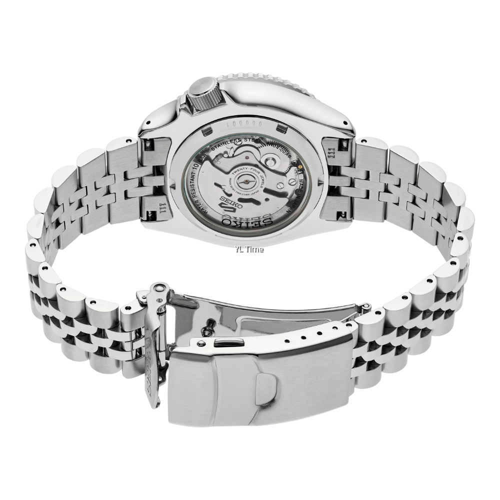 Seiko 5 Sports GMT Thong Sia Limited Edition Brown Dial Silver Steel Strap Watch for Men - SSK043K1