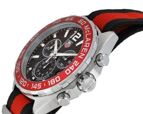 Tag Heuer Formula 1 McLaren Limited Edition Chronograph Black Dial Two Tone NATO Strap Watch for Men - CAZ1112.FC8188