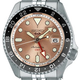 Seiko 5 Sports GMT Thong Sia Limited Edition Brown Dial Silver Steel Strap Watch for Men - SSK043K1