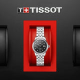 Tissot Le Locle Automatic Diamonds Mother of Pearl Black Dial Silver Steel Strap Watch For Women - T006.207.11.126.00
