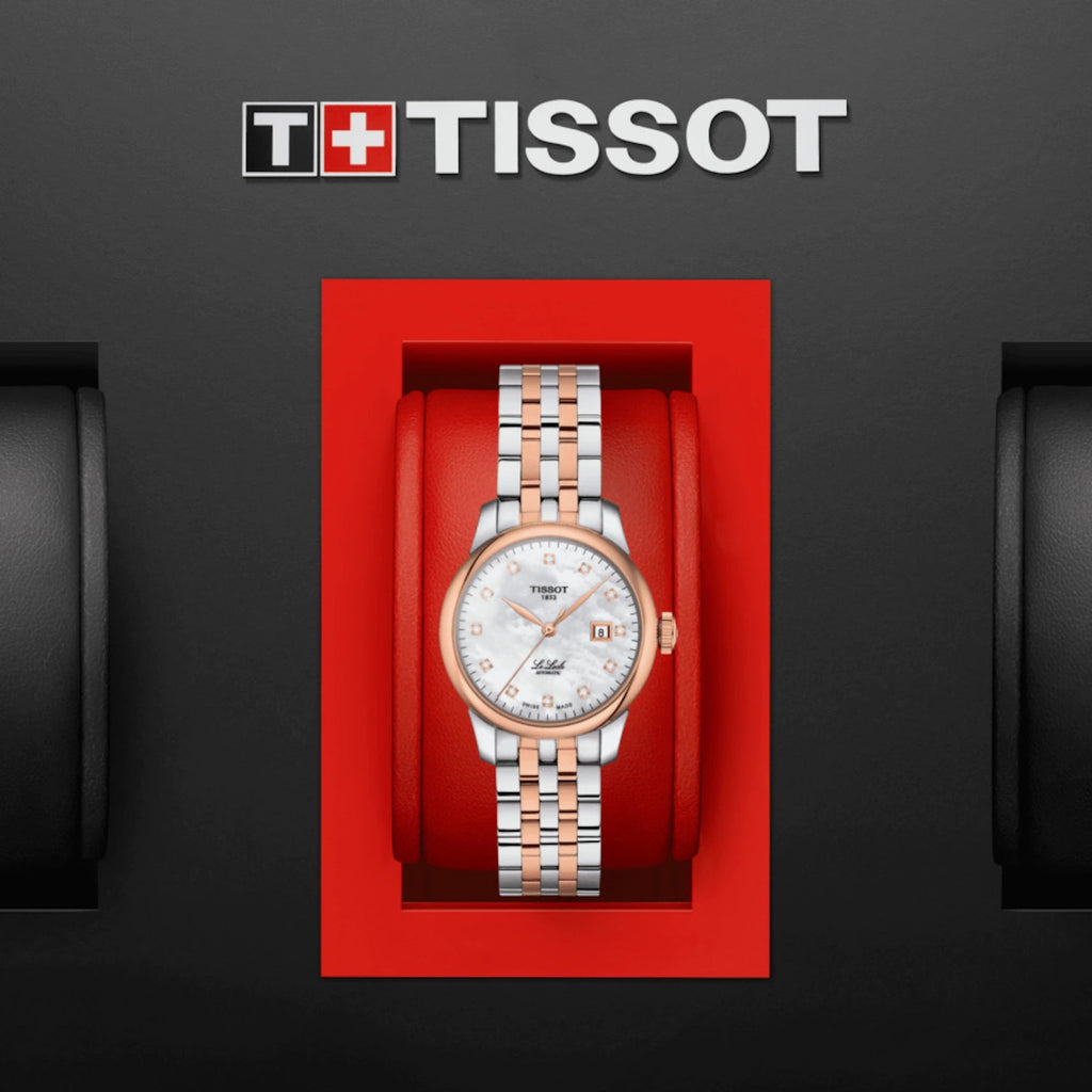 Tissot Le Locle Automatic Diamonds Mother of Pearl White Dial Two Tone Steel Strap Watch For Women - T006.207.22.116.00