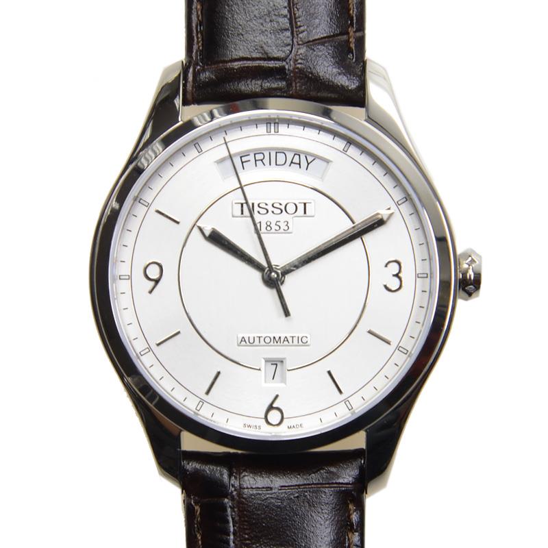 Tissot T Classic T One Automatic Silver Dial Brown Leather Strap Watch For Men - T038.430.16.037.00