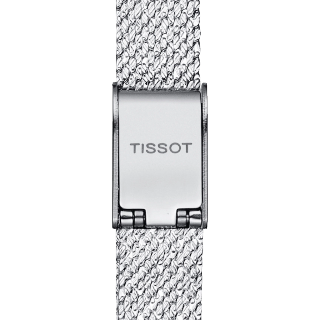 Tissot Lovely Square Silver Dial Silver Mesh Bracelet Watch For Women - T058.109.11.036.00