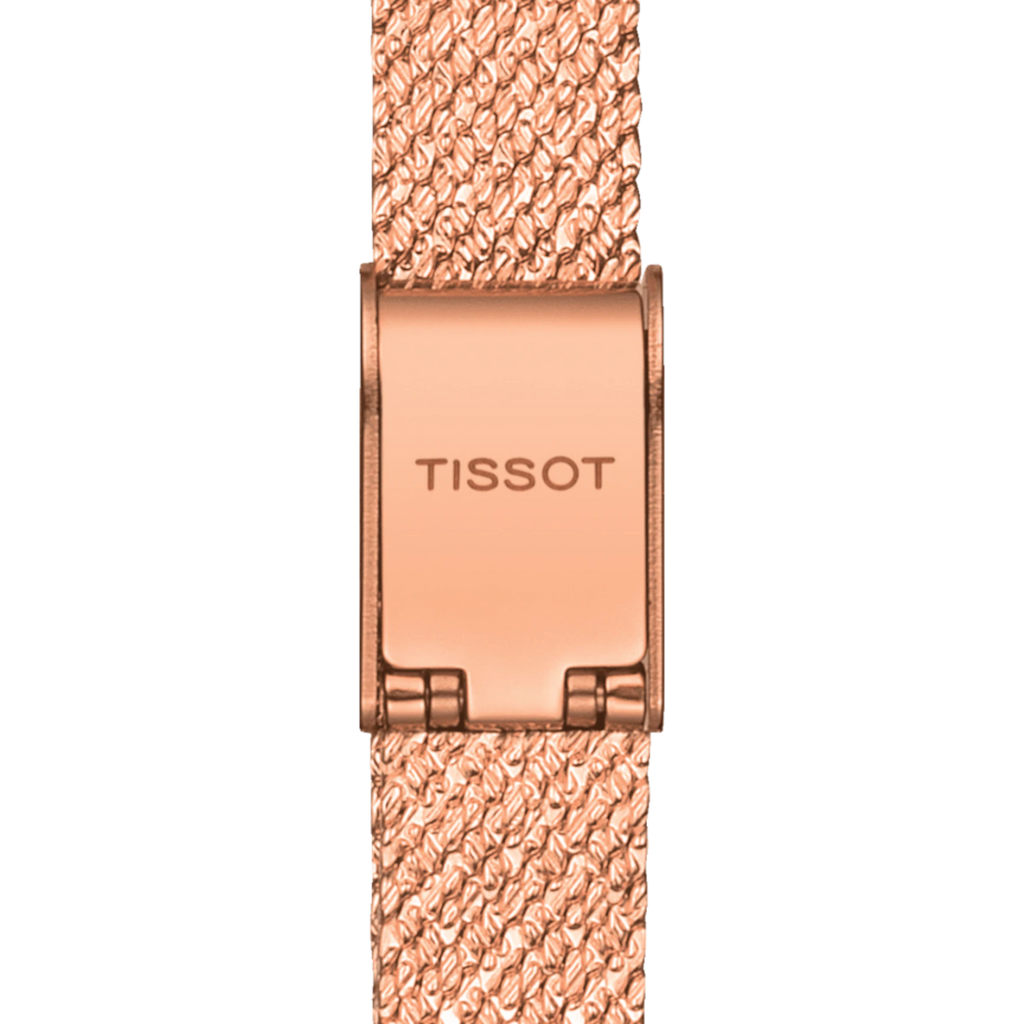 Tissot Lovely Square Lady Quartz Rose Gold Dial Rose Gold Mesh Bracelet Watch For Women - T058.109.33.456.00