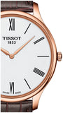 Tissot Tradition 5.5 White Dial Brown Leather Strap Watch for Men - T063.409.36.018.00
