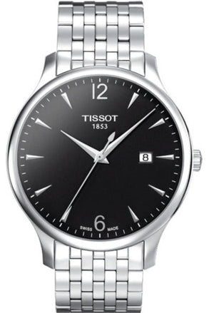 Tissot T Classic Tradition Black Dial Silver Steel Strap Watch For Men - T063.610.11.057.00