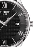 Tissot T Classic Tradition Quartz Black Dial Black Leather Strap Watch For Men - T063.610.16.058.00