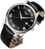 Tissot T Classic Tradition Quartz Black Dial Black Leather Strap Watch For Men - T063.610.16.058.00
