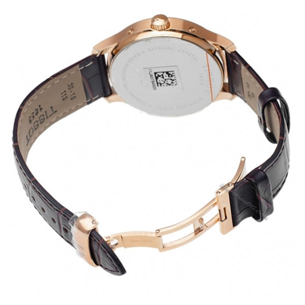 Tissot T Classic Tradition Silver Dial Brown Leather Strap Watch For Men - T063.610.36.038.00