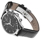 Tissot T Classic Tradition Chronograph Black Dial Black Leather Strap Watch For Men - T063.617.16.057.00