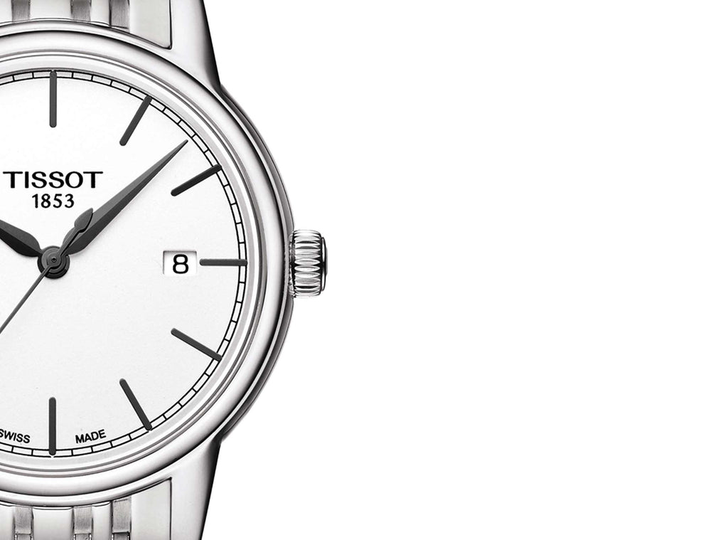 Tissot Carson Steel White Dial Silver Steel Strap Watch For Men - T085.410.11.011.00