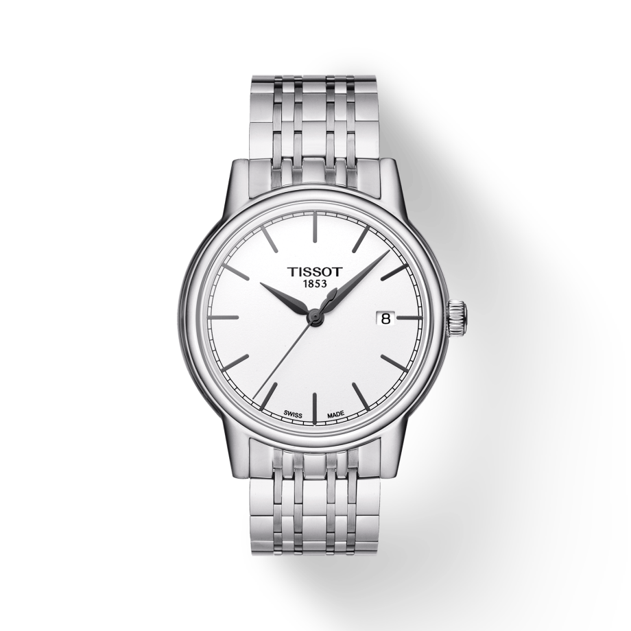 Tissot Carson Steel White Dial Silver Steel Strap Watch For Men - T085.410.11.011.00