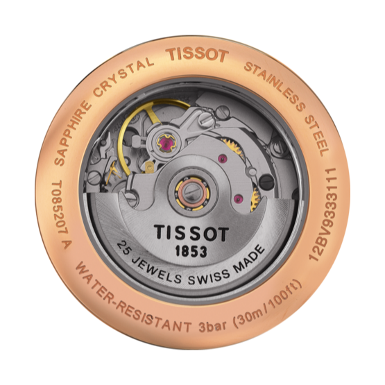 Tissot Carson Automatic White Dial Brown Leather Strap Watch For Women - T085.207.36.011.00