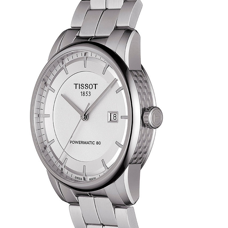 Tissot Luxury Powermatic 80 Silver Dial Silver Steel Strap Watch For Men - T086.407.11.037.00