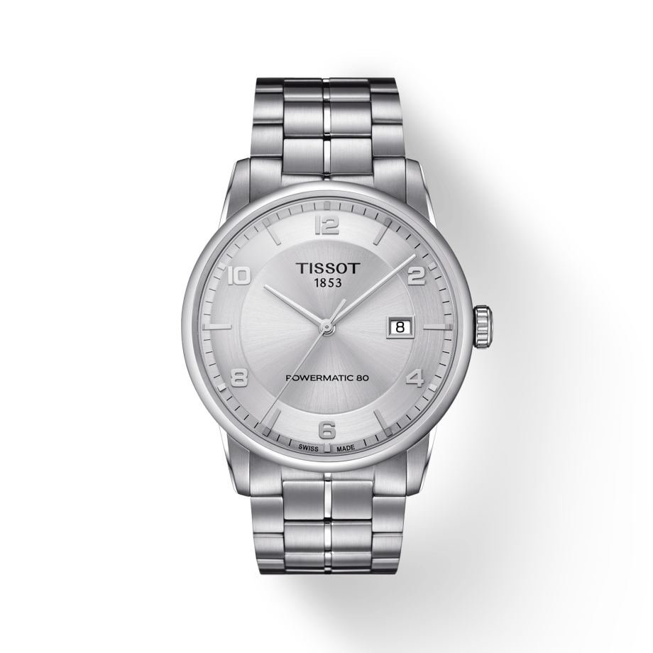 Tissot Luxury Powermatic 80 Silver Dial Silver Steel Strap Watch For Men - T086.407.11.037.00