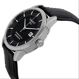 Tissot T Classic Luxury Powermatic 80 Black Dial Black Leather Strap Watch For Men - T086.408.16.051.00