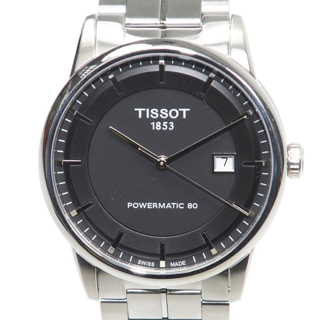 Tissot Luxury Powermatic 80 Black Dial Silver Steel Strap Watch For Men - T086.407.11.051.00