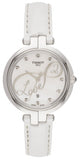 Tissot T Trend Flamingo Valentines Mother of Pearl White Dial White Leather Strap Watch For Women - T094.210.16.111.01