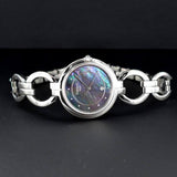 Tissot T Lady Flamingo Mother of Pearl Blue Dial Silver Steel Strap Watch for Women - T094.210.11.126.00