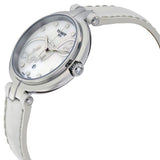 Tissot T Trend Flamingo Valentines Mother of Pearl White Dial White Leather Strap Watch For Women - T094.210.16.111.01
