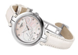 Tissot T Trend Flamingo Valentines Mother of Pearl White Dial White Leather Strap Watch For Women - T094.210.16.111.01