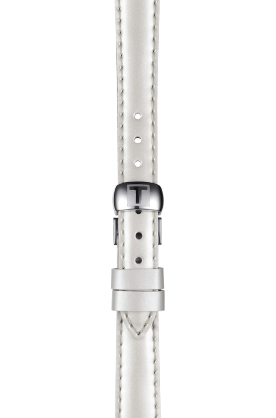 Tissot T Lady Flamingo White Dial White Leather Strap Watch For Women - T094.210.16.011.00