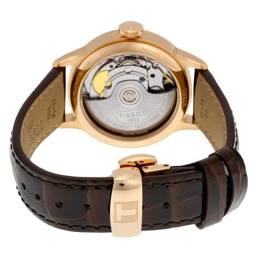 Tissot Chemin Des Tourelles Powermatic 80 Lady Silver Dial Brown Leather Strap Watch For Women - T099.207.36.037.00