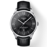 Tissot Chemin Des Tourelles Powermatic 80 Black Dial Black Leather Strap Watch For Men - T099.407.16.058.00