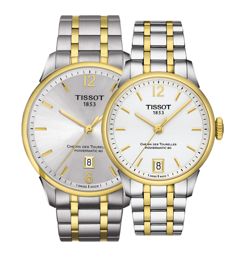 Tissot Chemin Des Tourelles Powermatic 80 Lady Silver Dial Two Tone Steel Strap Watch For Women - T099.207.22.037.00