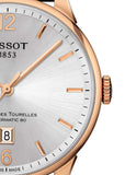 Tissot Chemin Des Tourelles Powermatic 80 Silver Dial Brown Leather Strap Watch For Men - T099.407.36.037.00